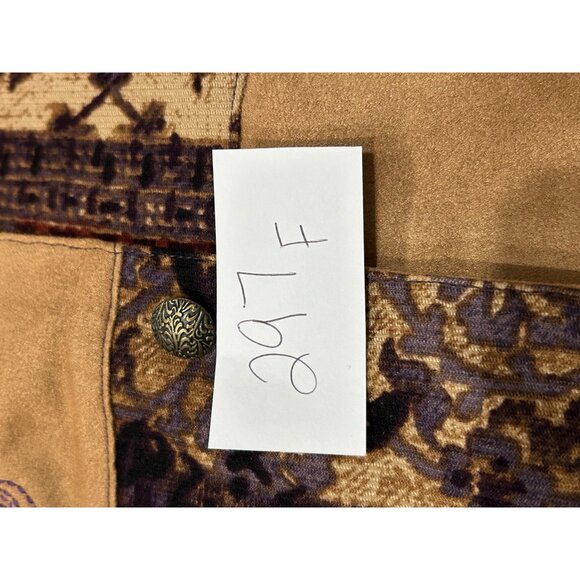 Vintage Napa Valley Patchwork Button Front Jacket Tan Purple Sz 3X Cottagecore - Picture 8 of 9